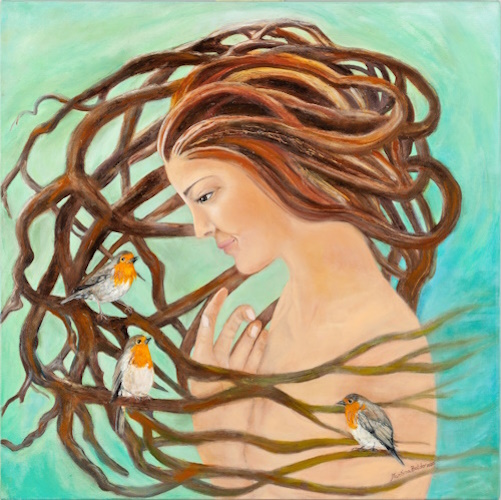 Martina Baldo Il canto della Natura 2020 olio su tela 60x60 cm