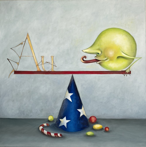 Antonia Pia Bianchimani Equilibrio olio su tela 50x50 cm